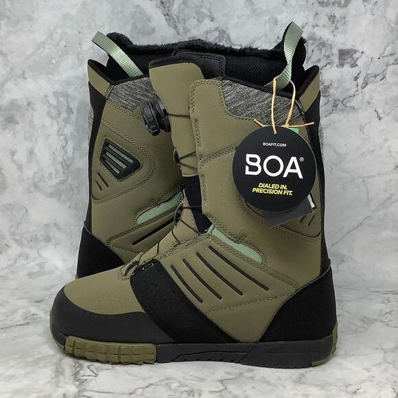 DC Men's Size 7.5 Dark Olive Judge 2024 Double Boa Ski Snowboard Boots L13-1 - Picture 4 of 10